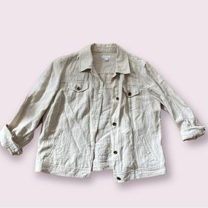 Charter Club Tan Linen light weight jacket sz Xl